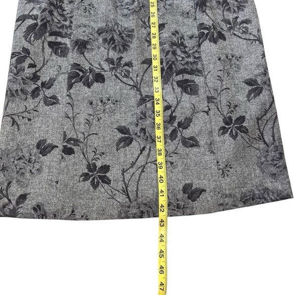 Talbots Wool Blend Grey Floral Roses Cowl Neck Sheath Dress Size 12 Classic NWT - Picture 6 of 15